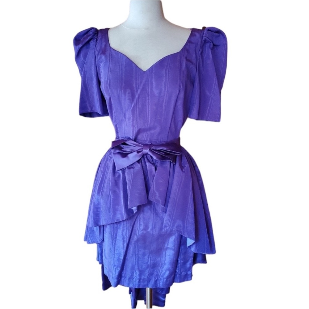 Vintage Purple, Satin? Party Dress‎ w/Detachable Sk